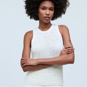 Crochet-Knit Crewneck Sweater Tank